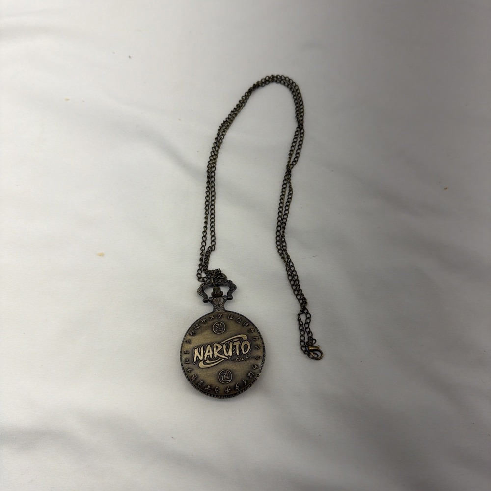 Naruto Anime Leaf Pocket Watch Quartz Bronze Color‎ Chain Steam Punk
